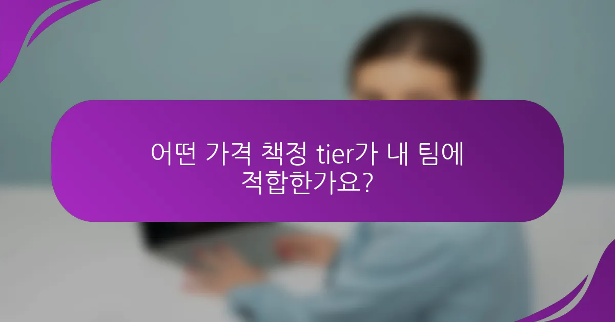 어떤 가격 책정 tier가 내 팀에 적합한가요?