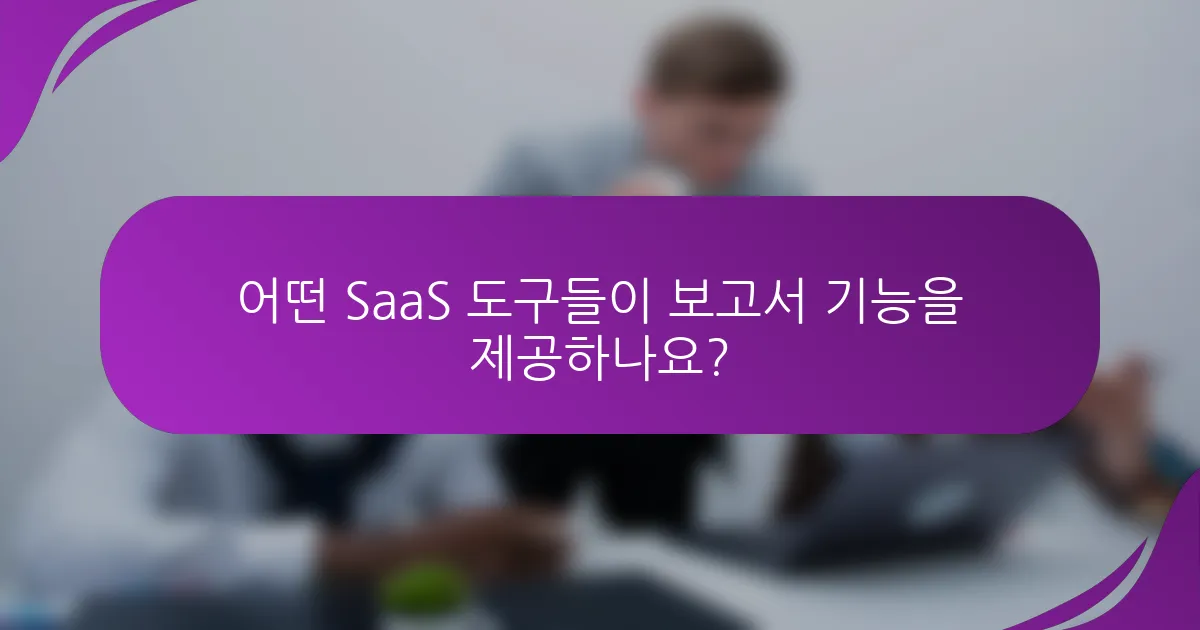 어떤 SaaS 도구들이 보고서 기능을 제공하나요?