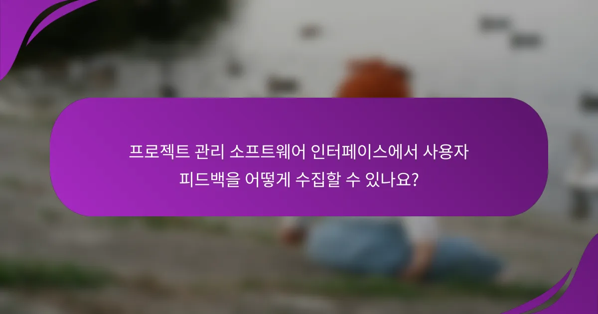 프로젝트 관리 소프트웨어 인터페이스에서 사용자 피드백을 어떻게 수집할 수 있나요?