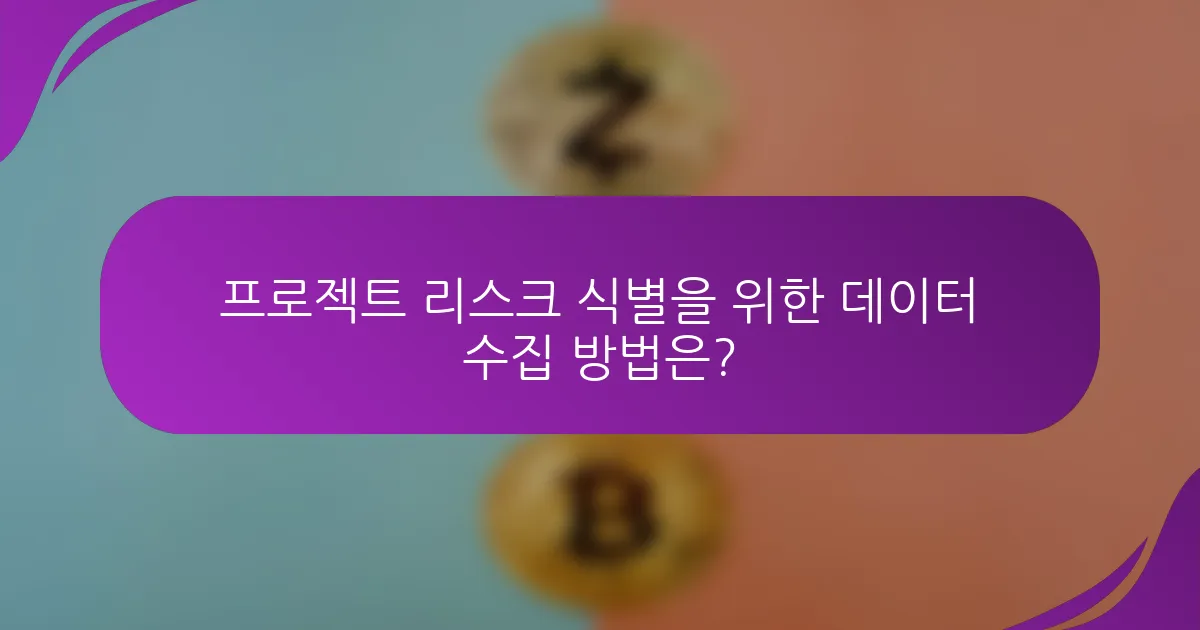 프로젝트 리스크 식별을 위한 데이터 수집 방법은?